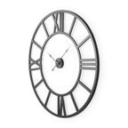 42" Black Iron Analog Round Wall Clock  Warm Home View