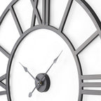 42" Black Iron Analog Round Wall Clock  Warm Home View