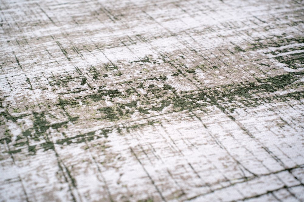 9' X 13' White Gray And Green Abstract Washable Area Rug With UV Protection  Warm Home View