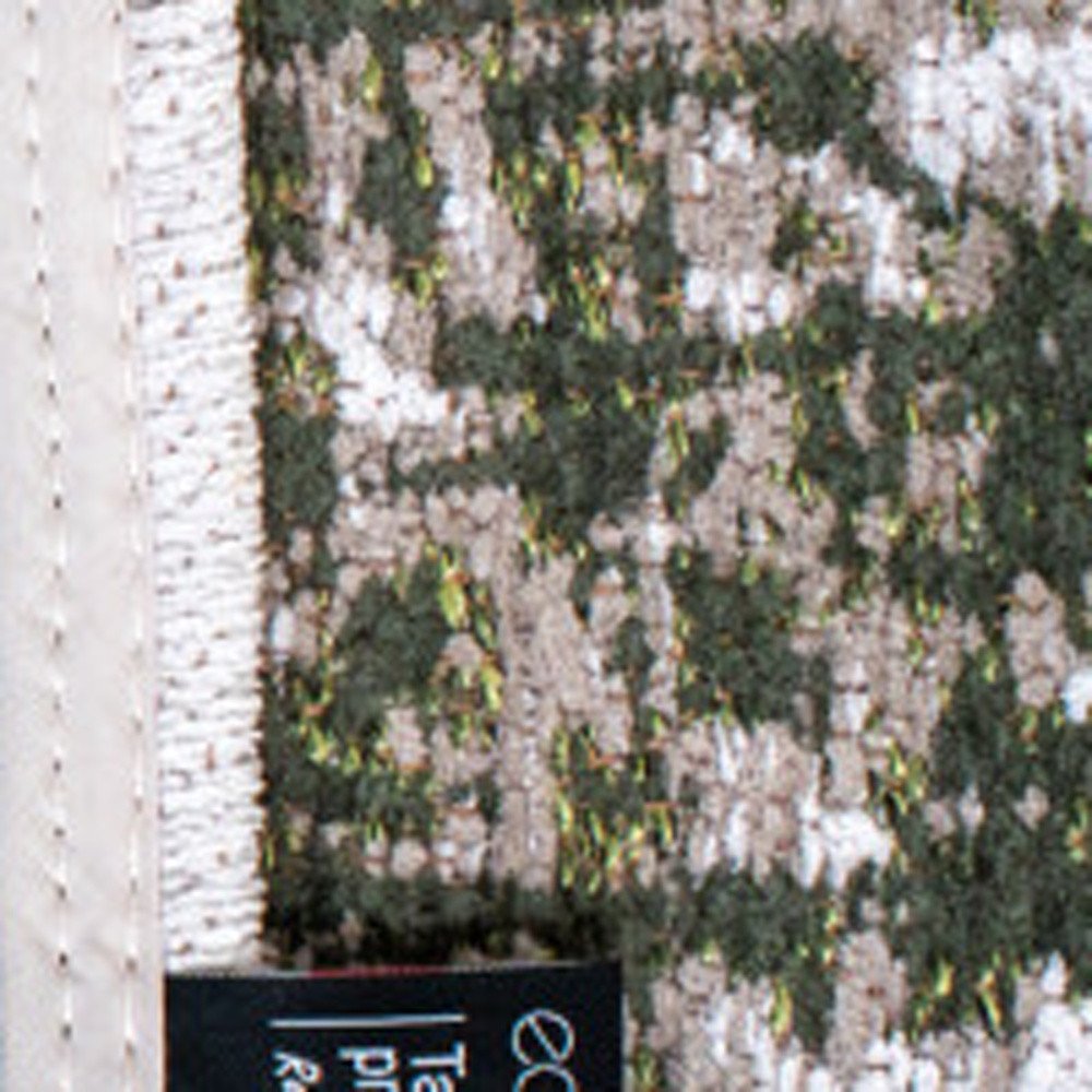 9' X 13' White Gray And Green Abstract Washable Area Rug With UV Protection  Warm Home View