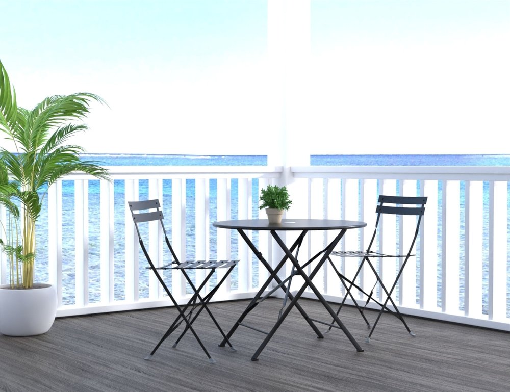 Three Piece Black Round Metal Dining Set with Two Chairs  Warm Home View