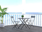 Three Piece Black Round Metal Dining Set with Two Chairs  Warm Home View