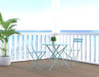 Teal Blue Round Metal Bistro Dining Set - 3 Piece  Warm Home View