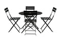 Five Piece Black Round Metal Dining Set with Four Chairs  Warm Home View