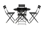 Five Piece Black Round Metal Dining Set with Four Chairs  Warm Home View