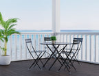 Five Piece Black Round Metal Dining Set with Four Chairs  Warm Home View