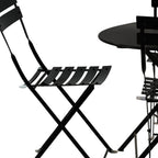 Five Piece Black Round Metal Dining Set with Four Chairs  Warm Home View