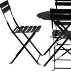 Five Piece Black Round Metal Dining Set with Four Chairs  Warm Home View