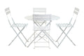 Five Piece White Round Metal Dining Set with Four Chairs  Warm Home View