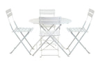 Five Piece White Round Metal Dining Set with Four Chairs  Warm Home View
