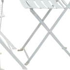 Five Piece White Round Metal Dining Set with Four Chairs  Warm Home View