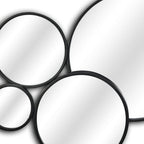 Set Of Eight Black Metal Round Cojoined Accent Mirrors  Warm Home View