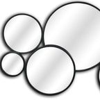 Set Of Eight Black Metal Round Cojoined Accent Mirrors  Warm Home View