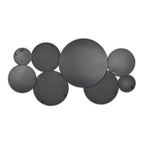 Set Of Eight Black Metal Round Cojoined Accent Mirrors  Warm Home View