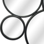 Set Of Eight Black Metal Round Cojoined Accent Mirrors  Warm Home View