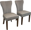 Seven Piece Dark Brown Round Solid Wood Dining Set with Six Chairs  Warm Home View