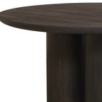 Seven Piece Dark Brown Round Solid Wood Dining Set with Six Chairs  Warm Home View