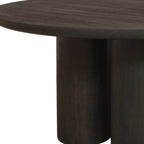 Seven Piece Dark Brown Round Solid Wood Dining Set with Six Chairs  Warm Home View