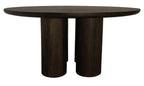 Seven Piece Dark Brown Round Solid Wood Dining Set with Six Chairs  Warm Home View