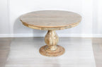 Five Piece Natural Round Solid Wood Dining Set with Four Chairs  Warm Home View
