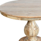 Five Piece Natural Round Solid Wood Dining Set with Four Chairs  Warm Home View