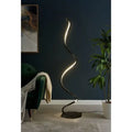 Modern Spiral LED 61" Black Floor Lamp // Dimmable Led Strip  Warm Home View