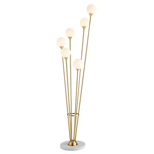 Anechdoche  6 Lights Gold and White Floor Lamp  Warm Home View