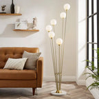 Anechdoche  6 Lights Gold and White Floor Lamp  Warm Home View