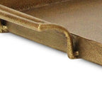 Set of Two Gold Cast Iron Handmade Vanity Trays With Handles  Warm Home View