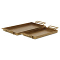 Set of Two Gold Cast Iron Handmade Vanity Trays With Handles  Warm Home View