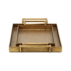 Set of Two Gold Cast Iron Handmade Vanity Trays With Handles  Warm Home View