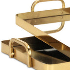 Set of Two Gold And Mirrored Glass Handmade Serving Trays  Warm Home View