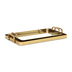 Set of Two Gold And Mirrored Glass Handmade Serving Trays  Warm Home View