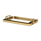 Set of Two Gold And Mirrored Glass Handmade Serving Trays  Warm Home View