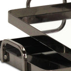 Set of Two Pewter Aluminum And Mirrored Glass Handmade Serving Trays  Warm Home View