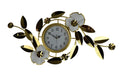 40" Gold And White Metal Silent Analog Floral Novelty Wall Clock  Warm Home View