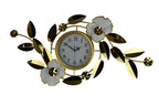 40" Gold And White Metal Silent Analog Floral Novelty Wall Clock  Warm Home View