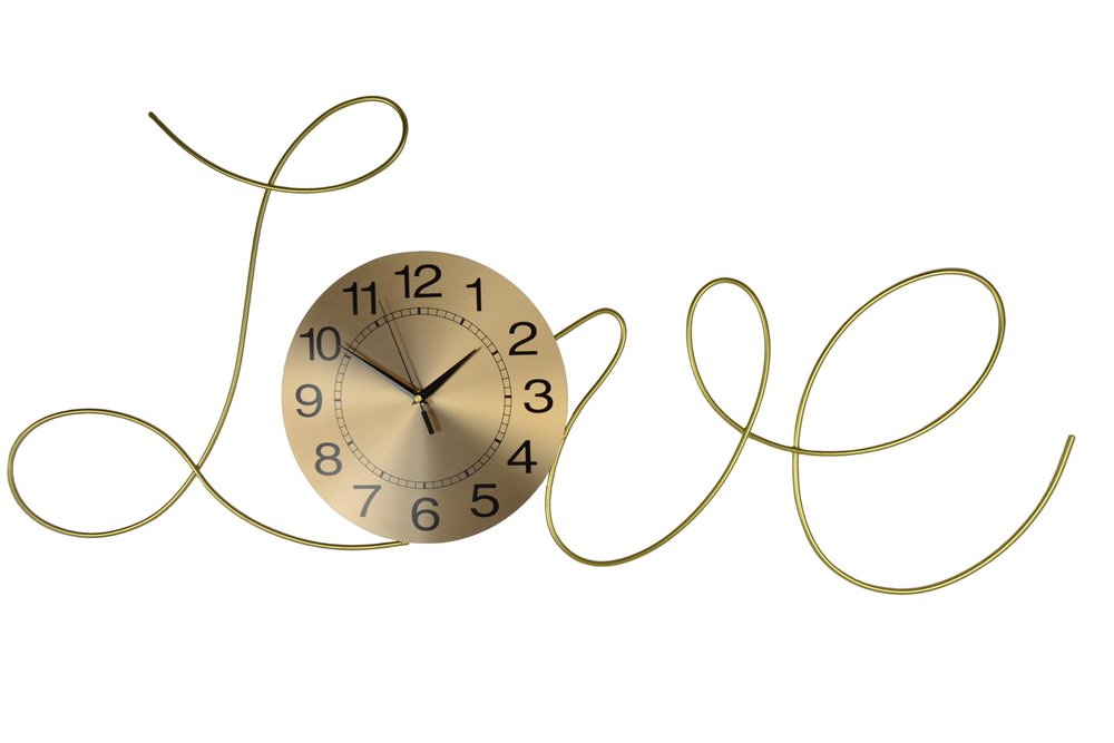 41" Gold Metal Silent Analog Novelty Wall Clock  Warm Home View
