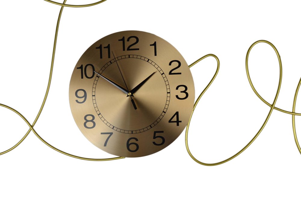 41" Gold Metal Silent Analog Novelty Wall Clock  Warm Home View
