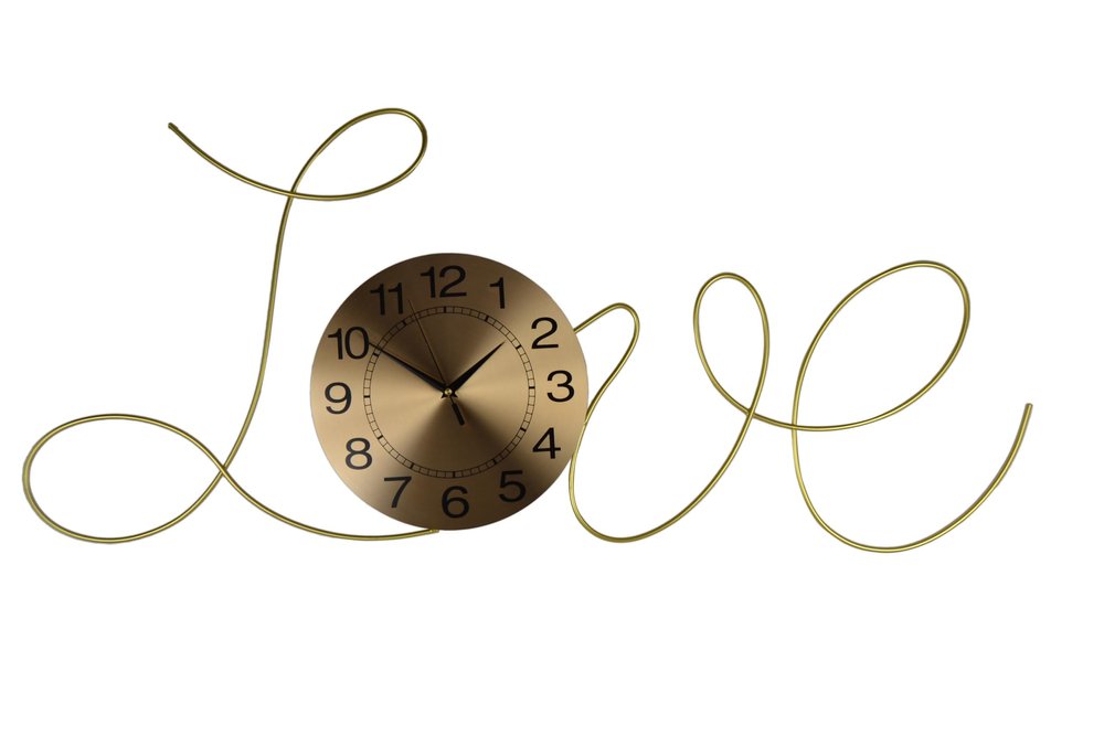 41" Gold Metal Silent Analog Novelty Wall Clock  Warm Home View
