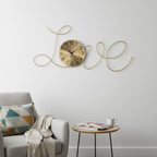 41" Gold Metal Silent Analog Novelty Wall Clock  Warm Home View