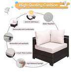 Outdoor Garden PE Rattan Sectional Sofa Set - 7-Piece, Beige  Warm Home View