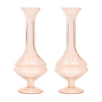 Set of Two 9" Pink Glass Trumpet Table Vases  Warm Home View