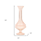 Set of Two 9" Pink Glass Trumpet Table Vases  Warm Home View