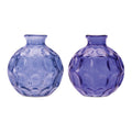 Set of Two Blue Glass Round Table Vases  Warm Home View