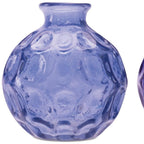 Set of Two Blue Glass Round Table Vases  Warm Home View