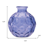 Set of Two Blue Glass Round Table Vases  Warm Home View