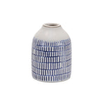 Set of Two Blue And White Checkered Ceramic Round Table Vases  Warm Home View