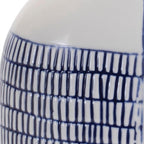Set of Two Blue And White Checkered Ceramic Round Table Vases  Warm Home View