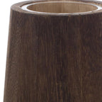 Set of Two Brown And Clear Glass Tapered Table Vases With Wood  Warm Home View